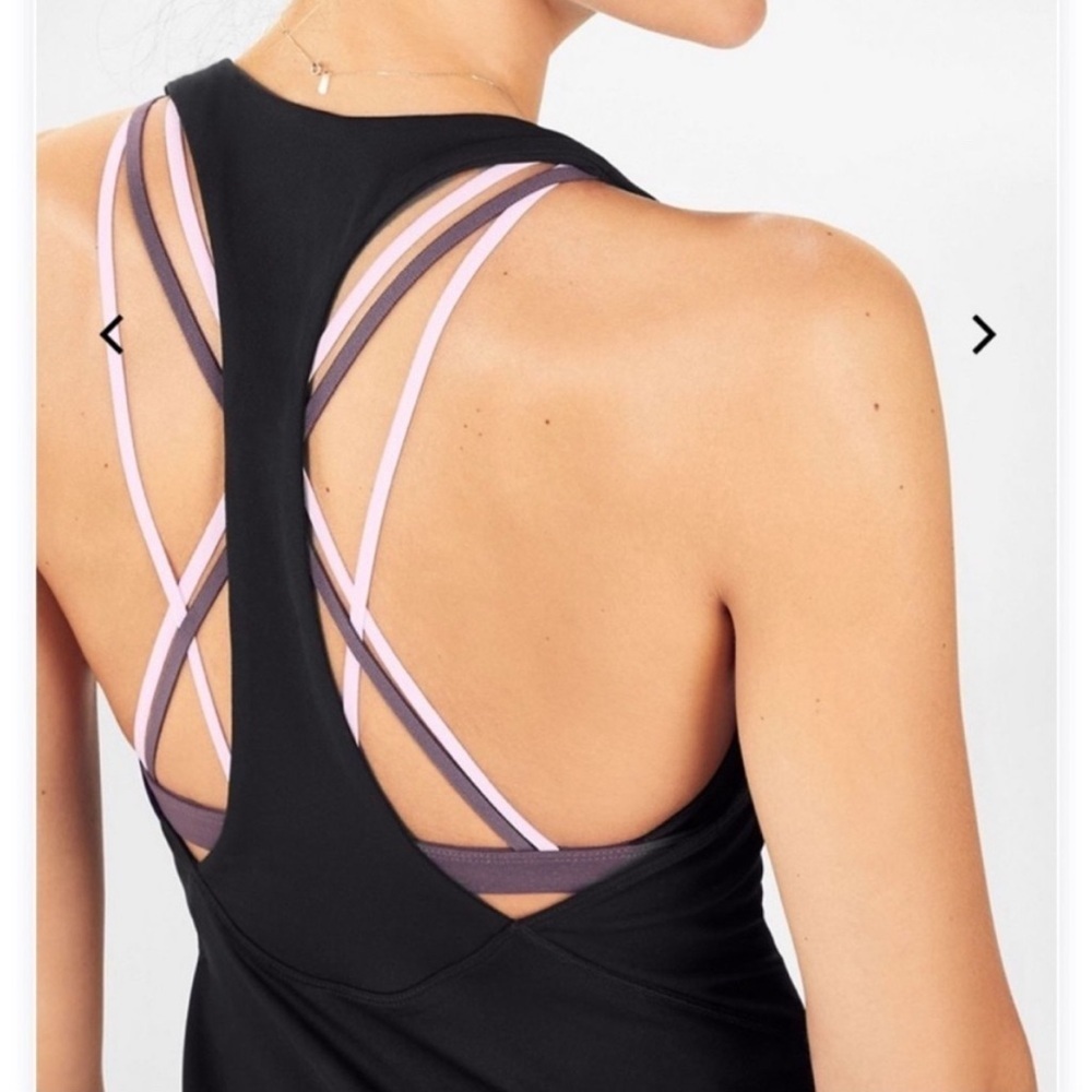 FABLETICS Bra Tank top XSMALL Boost Built-In black pink sport gym tennis